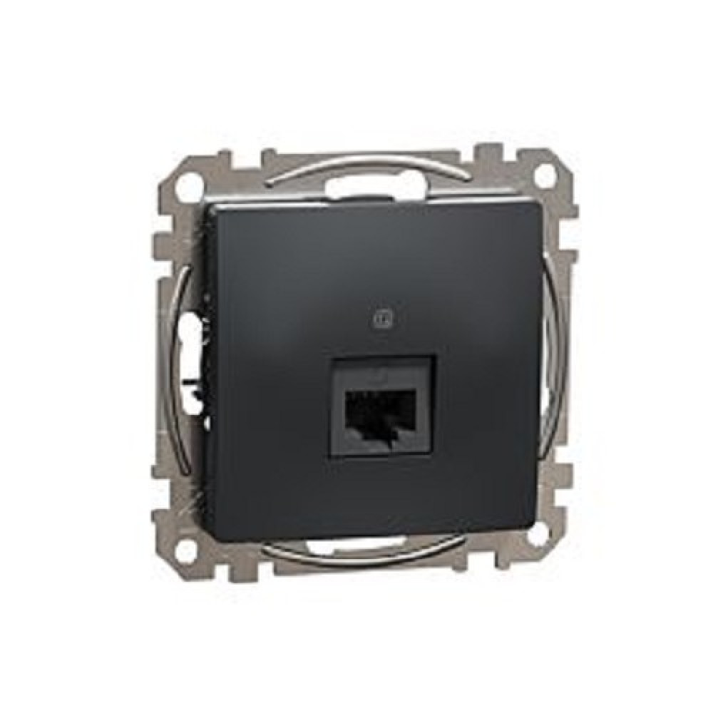 Розетка комп'ютерна 1-на UTP Cat5e Schneider Electric Sedna Design Чорний SDD114451